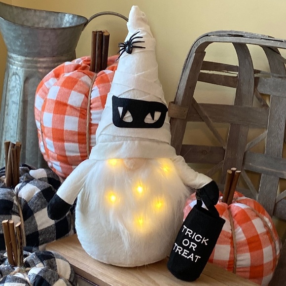 Other - 🆕 Spooky Cute Lighted  Halloween Farmhouse Trick or Treat Mummy Gnome